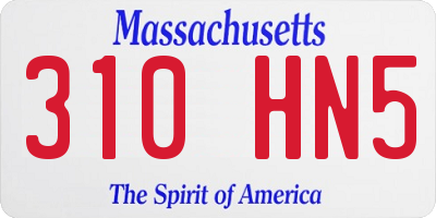 MA license plate 310HN5