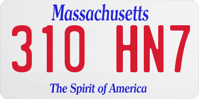 MA license plate 310HN7