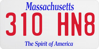 MA license plate 310HN8