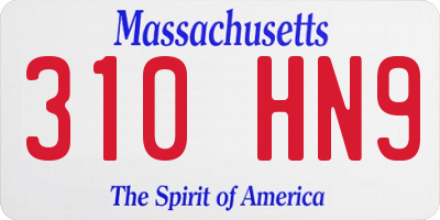 MA license plate 310HN9