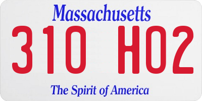 MA license plate 310HO2