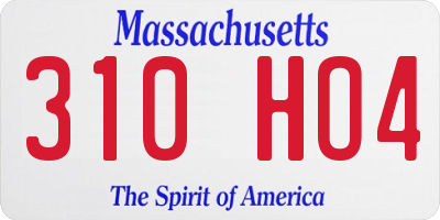MA license plate 310HO4