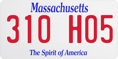 MA license plate 310HO5