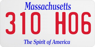 MA license plate 310HO6