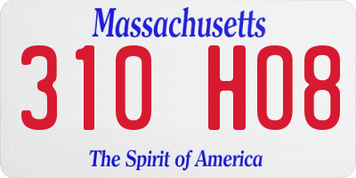 MA license plate 310HO8