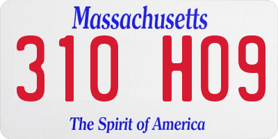 MA license plate 310HO9
