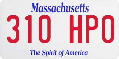 MA license plate 310HP0