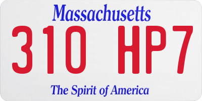 MA license plate 310HP7