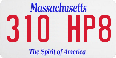 MA license plate 310HP8
