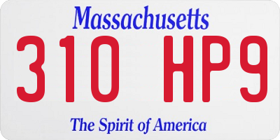 MA license plate 310HP9