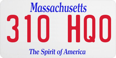 MA license plate 310HQ0