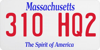 MA license plate 310HQ2