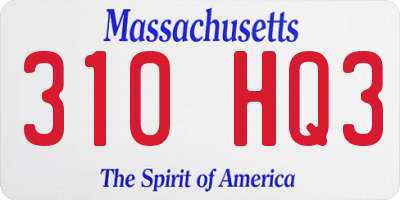 MA license plate 310HQ3