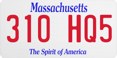 MA license plate 310HQ5