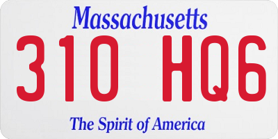 MA license plate 310HQ6