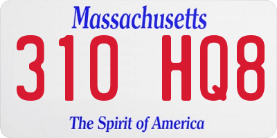 MA license plate 310HQ8
