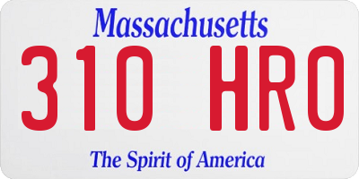 MA license plate 310HR0