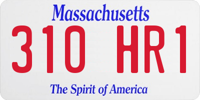 MA license plate 310HR1