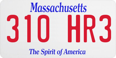MA license plate 310HR3