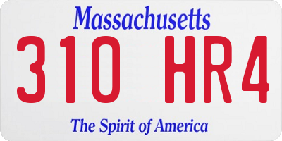 MA license plate 310HR4