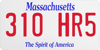 MA license plate 310HR5