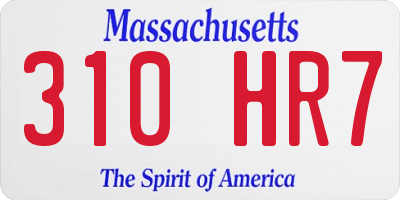 MA license plate 310HR7
