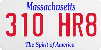 MA license plate 310HR8