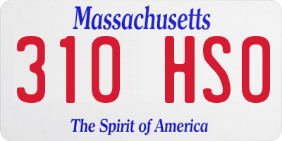 MA license plate 310HS0