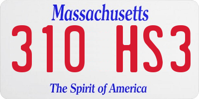 MA license plate 310HS3