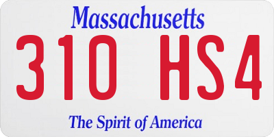 MA license plate 310HS4