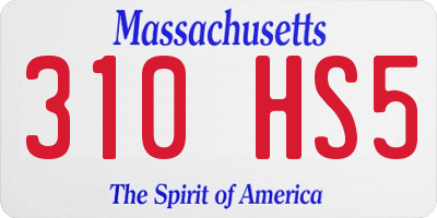 MA license plate 310HS5