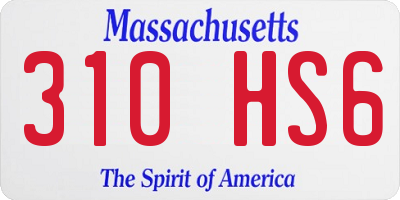 MA license plate 310HS6