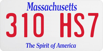 MA license plate 310HS7