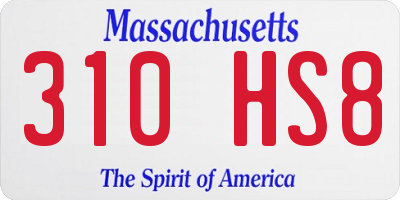 MA license plate 310HS8
