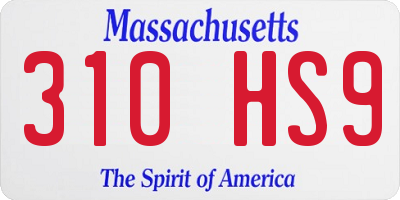 MA license plate 310HS9