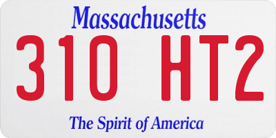 MA license plate 310HT2