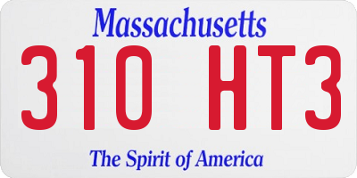 MA license plate 310HT3