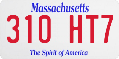 MA license plate 310HT7