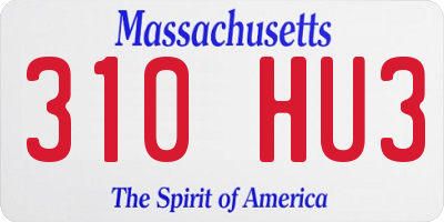MA license plate 310HU3