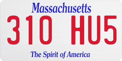 MA license plate 310HU5