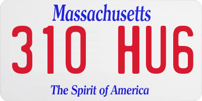 MA license plate 310HU6