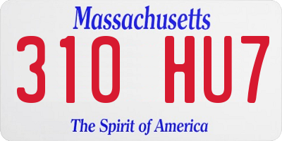 MA license plate 310HU7