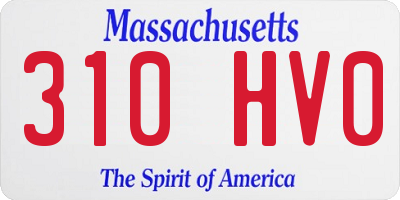 MA license plate 310HV0