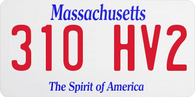 MA license plate 310HV2