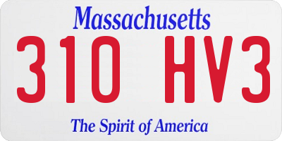 MA license plate 310HV3