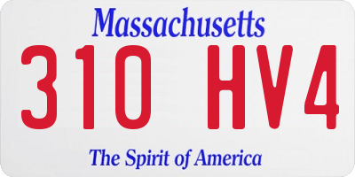MA license plate 310HV4