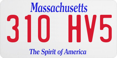 MA license plate 310HV5