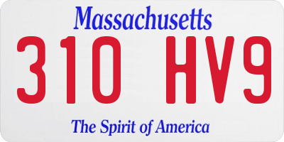 MA license plate 310HV9