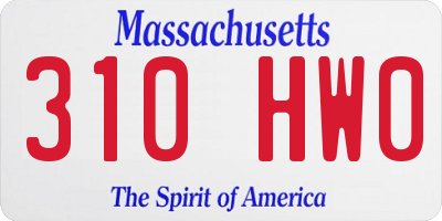 MA license plate 310HW0