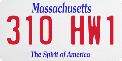 MA license plate 310HW1
